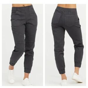 Spanx Women's Medium Washed Black Stretch Twill  Pull-On Jogger Pants 20319R